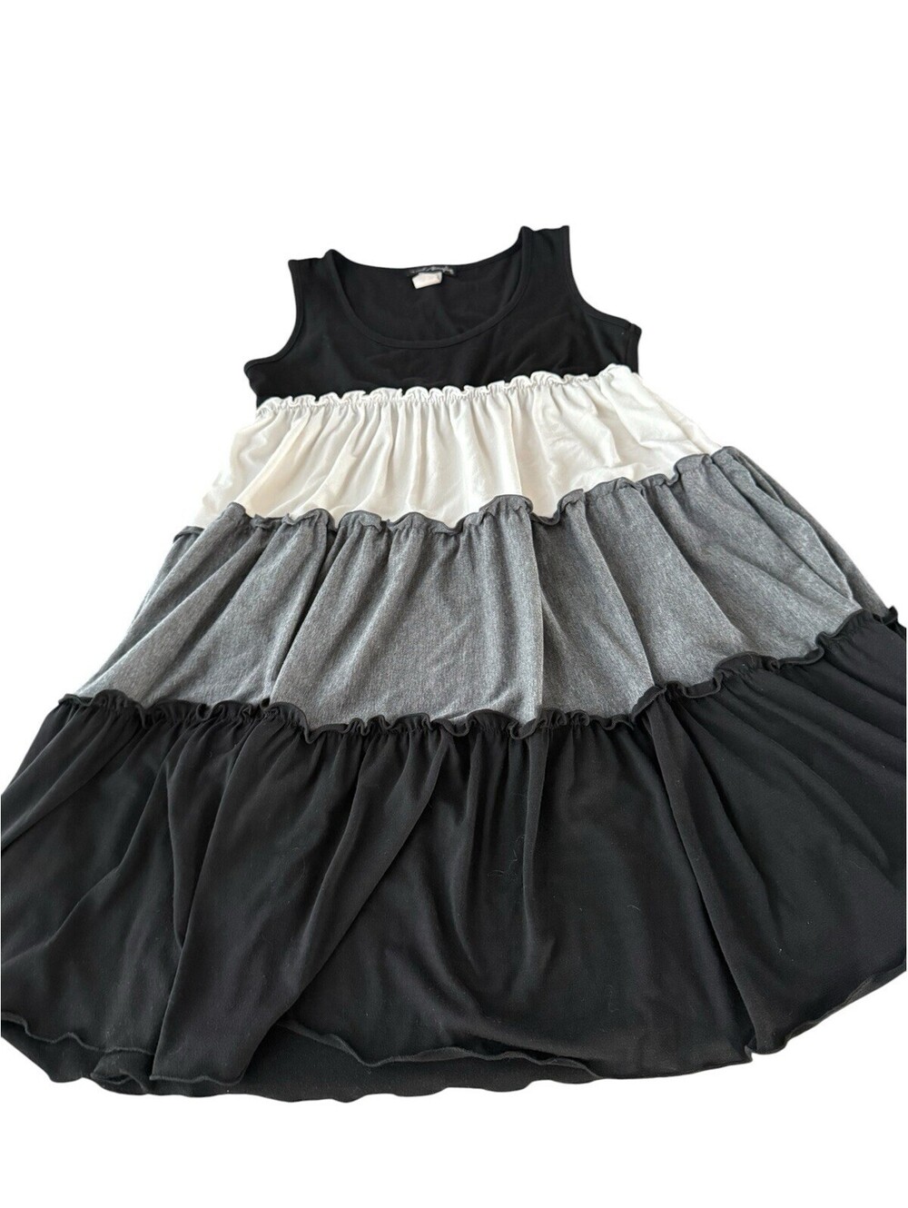 French Atmosphere Tiered Dress Size L A Line Sleeveless